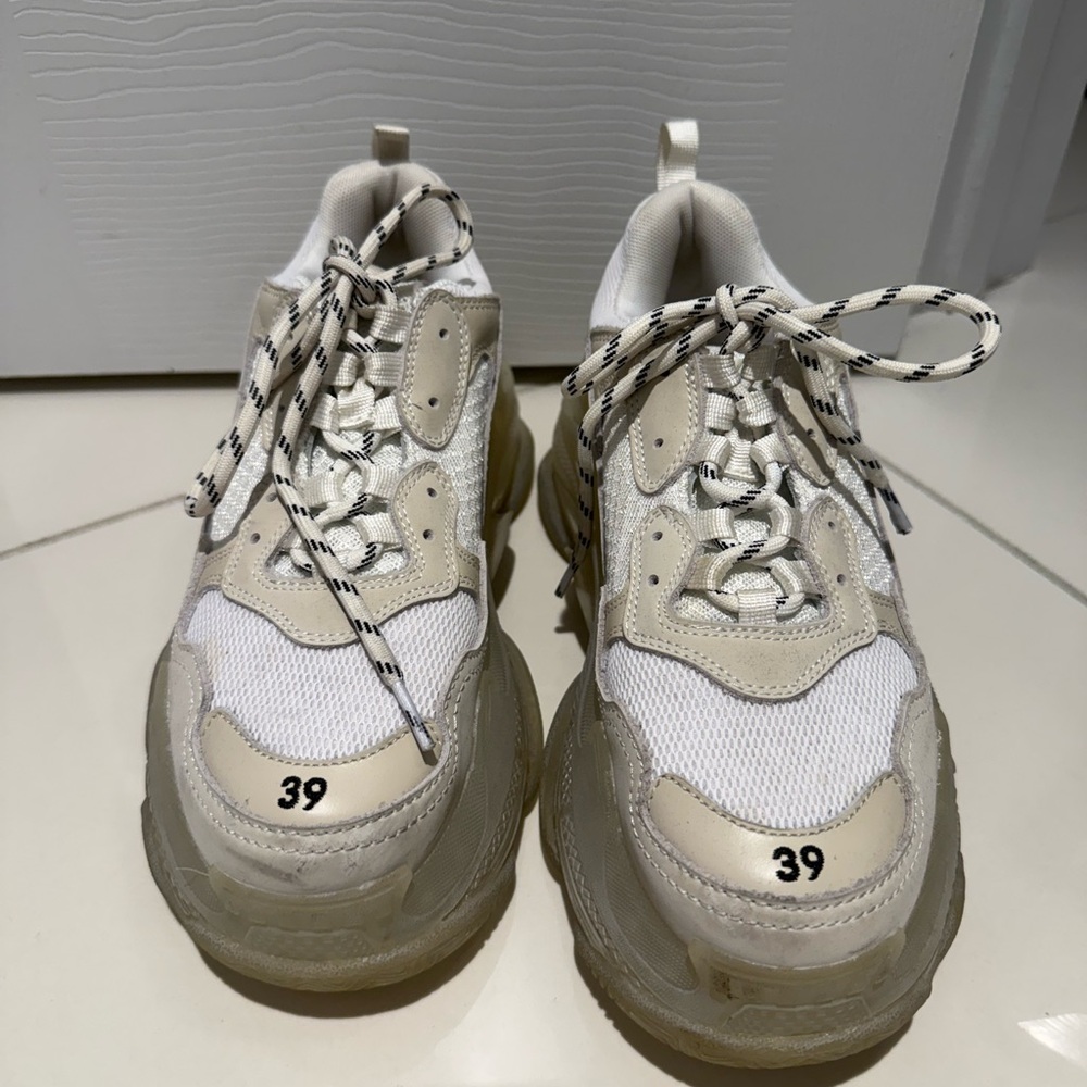 Balenciaga White and Cream Sneakers